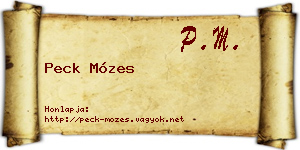 Peck Mózes névjegykártya